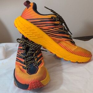 Hoka One One Orange and Black Athletic Shoes